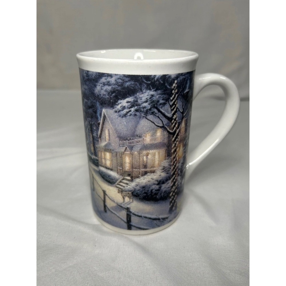 Thomas Kinkade Hometown Christmas Memories Mug 2008 Winter Scene Designpac 5in